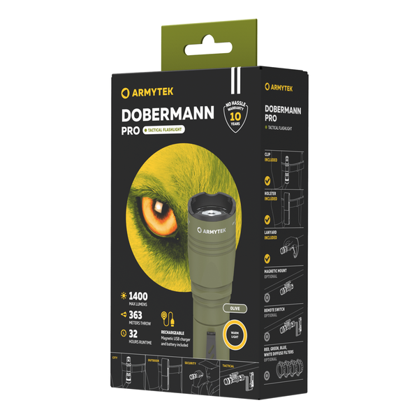 Armytek Dobermann Pro Magnet USB Olive (Weiß / Warmweiß)