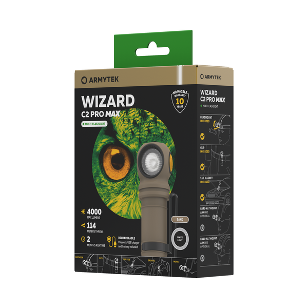 Armytek Wizard C2 Pro Max Magnet USB Sand Kaltweiß