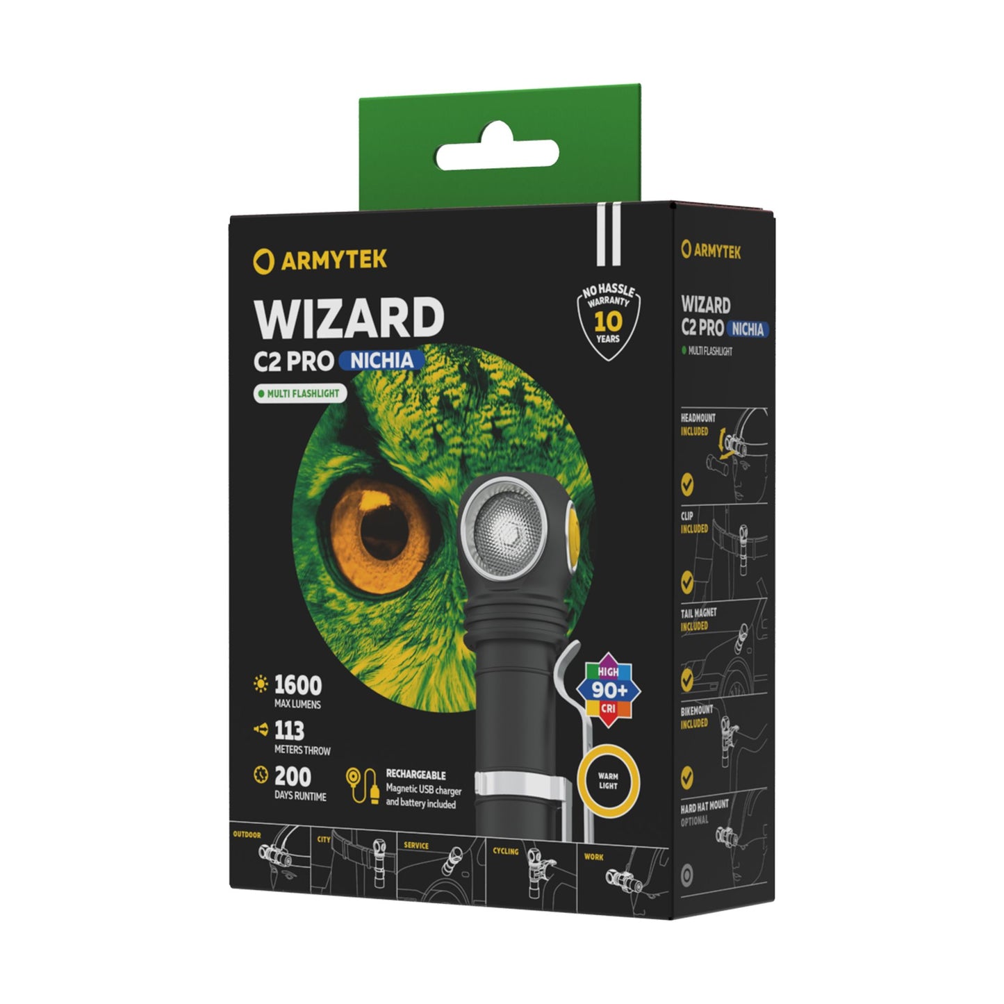 Armytek Wizard C2 Pro Nichia Magnet USB Warmweiß