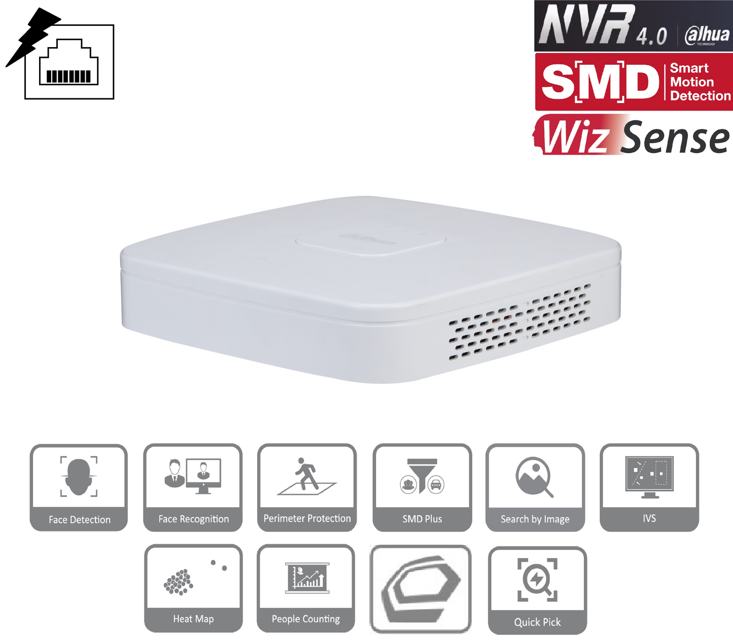 Dahua - KI Rekorder - 4 Kanal - NVR4104-P-EI - NVR - 4 PoE
