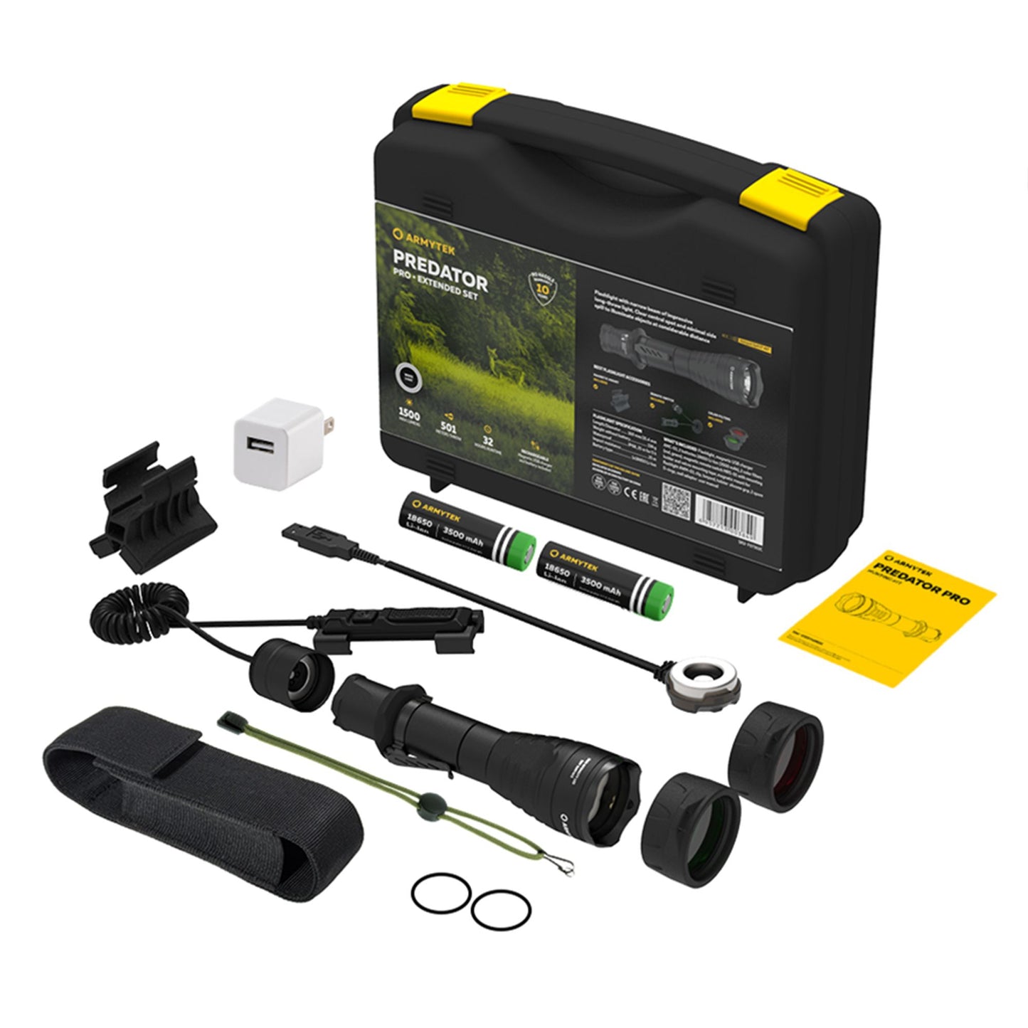 Armytek Predator Pro Magnet USB Extended Set Kaltweiß / Warmweiß