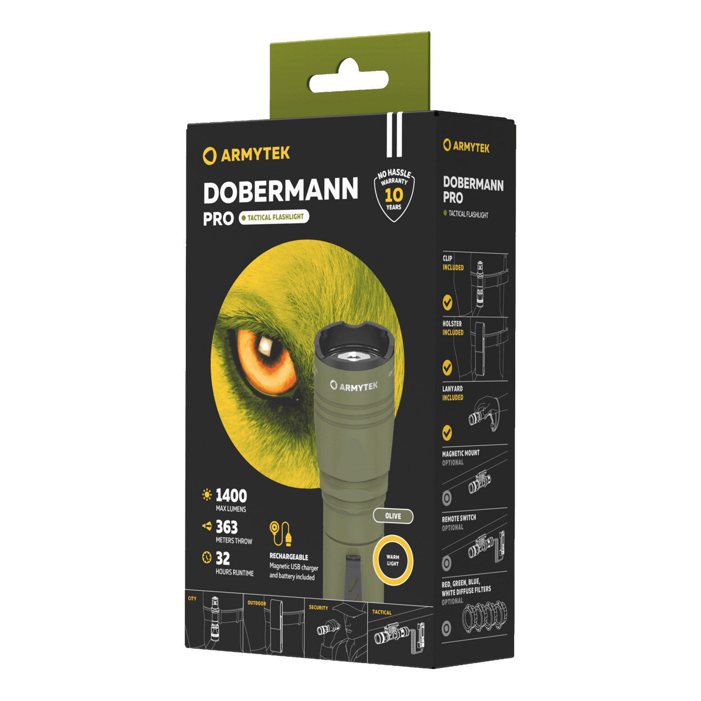 Armytek Dobermann Pro Magnet USB Olive  (Weiß / Warmweiß)