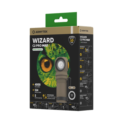 Armytek Wizard C2 Pro Max Magnet USB Sand Kaltweiß