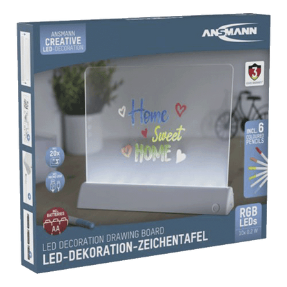 ANSMANN LED-Dekorationzeichentafel batteriebetrieben