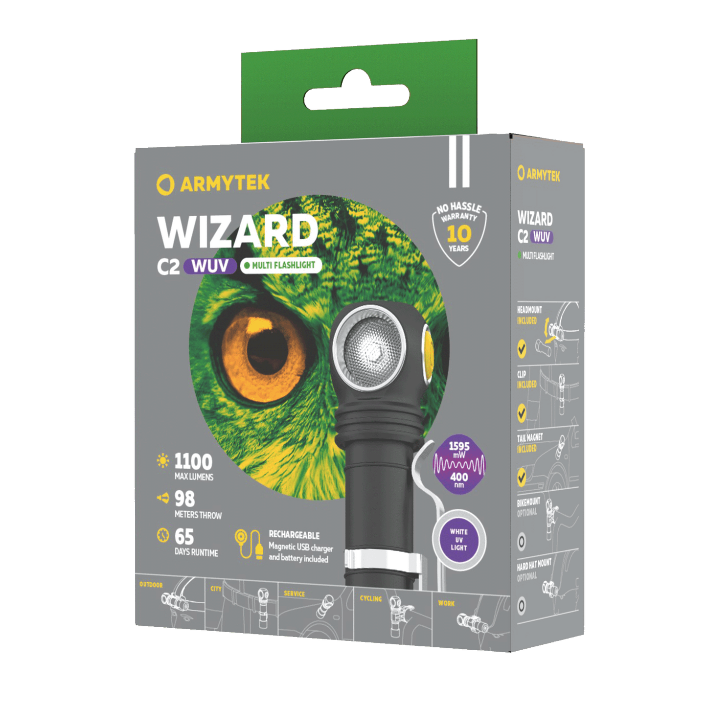Armytek Wizard C2 WUV Magnet USB Kaltweiß + Ultraviolett