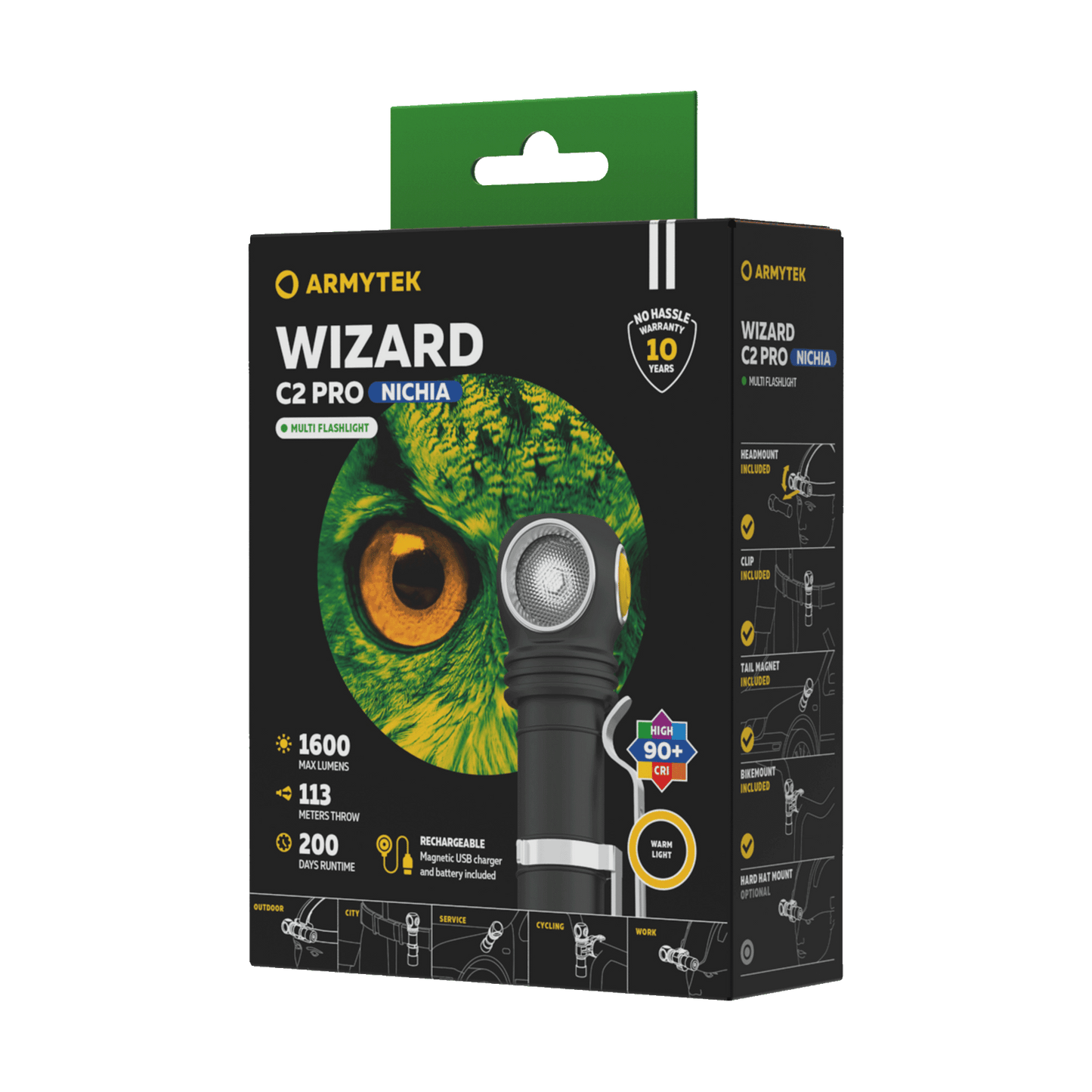 Armytek Wizard C2 Pro Nichia Magnet USB Warmweiß