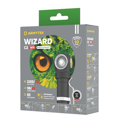 Armytek Wizard C2 WR Magnet USB Kaltweiß / Warmweiß + Rot