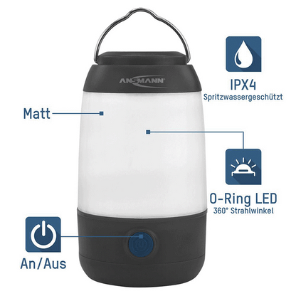 ANSMANN Campingleuchte Mini Camping Lantern batteriebetrieben